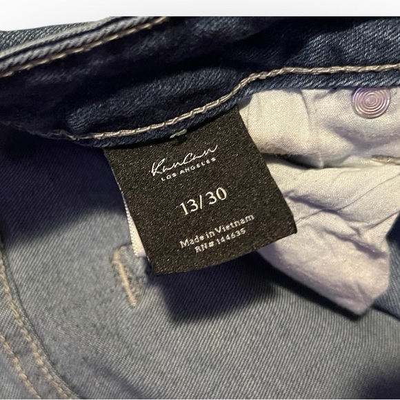 Kan Can Distressed Skinny Jeans - Dark Blue Size 13x30 - Picture 3 of 4